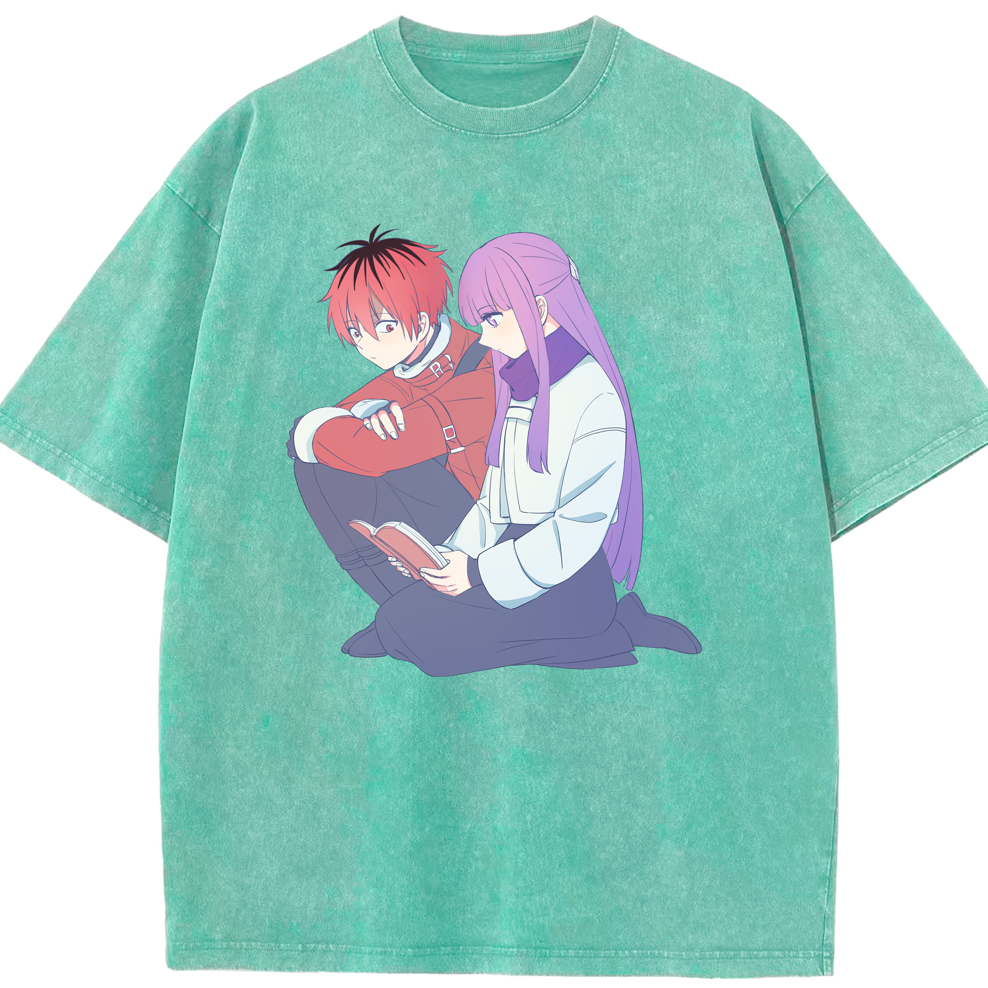 （画像用） 葬送のフリーレン Frieren 綿100% ヴィンテージ風 半袖Tシャツ（フロントプリント）